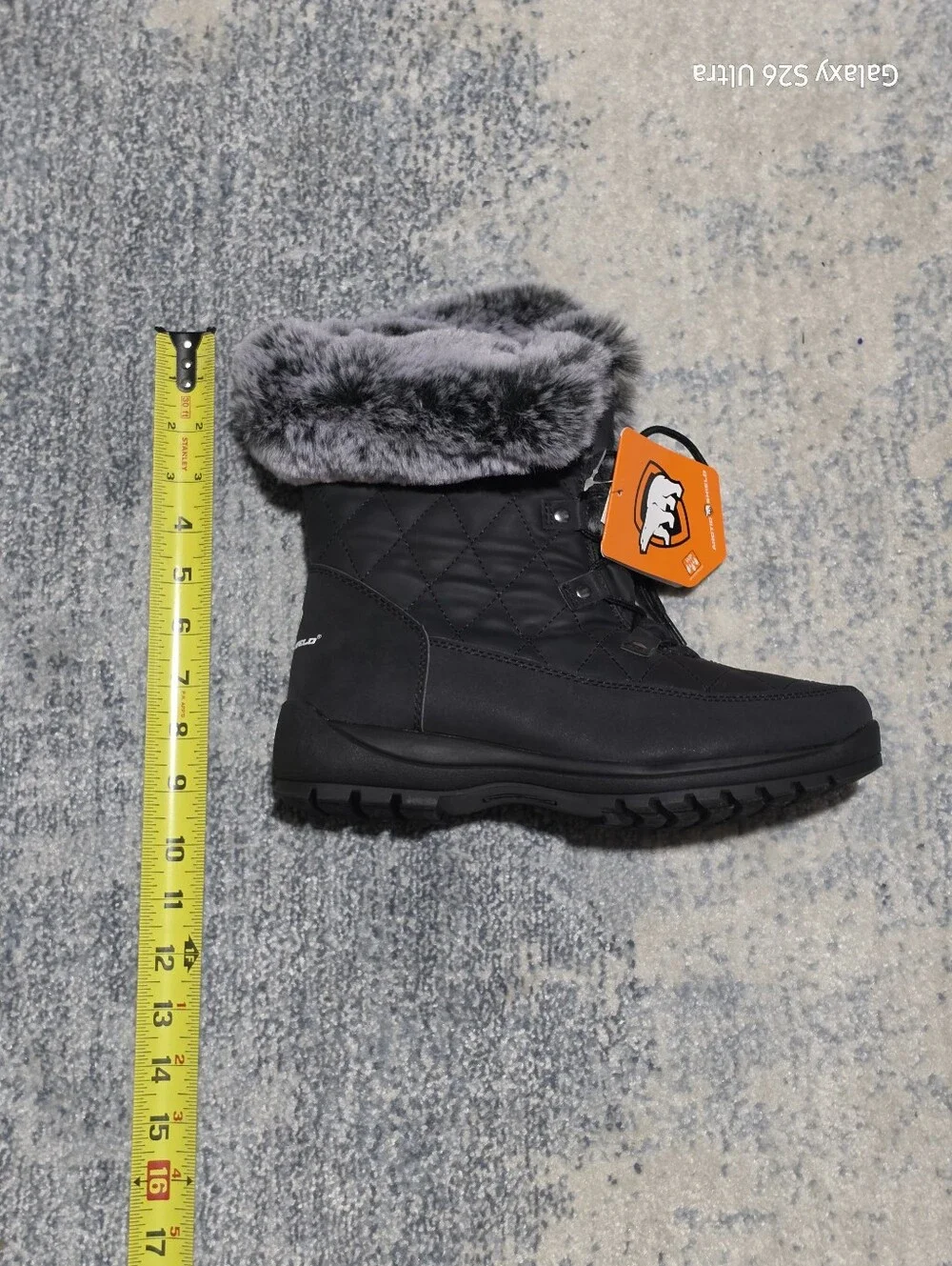 ARTIC SHIELD Women’s Black Winter Snow Boots with Faux Fur Collar Size 9
